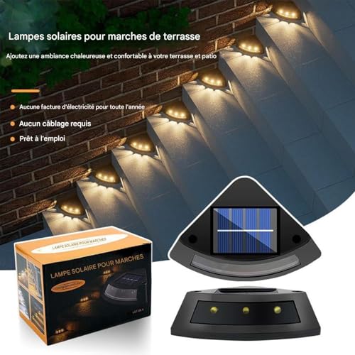 Lumières solaires pour escaliers 6500K blanc froid - 3
