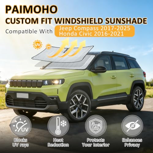 Image of Thickened Sun Shade for Jeep Compass 2017-2025, 2016-2021 Civic