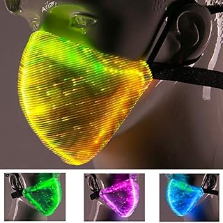 7 Color Lights LED Light up Face Mask USB Rechargeable Glowing Luminous Dust