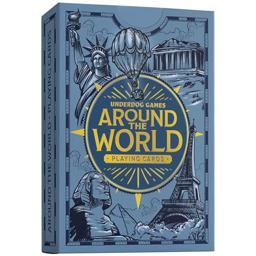 Underdog Games Around The World Themed Playing Cards | 52 Pieces of Stunning Custom Art | Unique Destination on Every Card