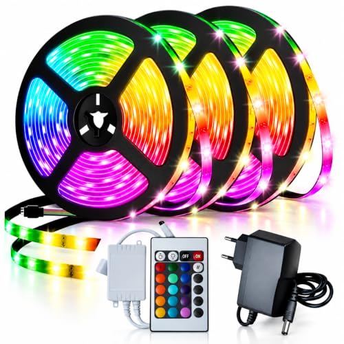 Fita Led 5Metros RGB 5050 IP65 - Kit Completo Controle E Fonte (5 METROS, RGB - COLORIDA)