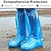 10/15 Pairs Rain Shoe Covers for Men & Women, Waterproof Plastic Shoe Covers Disposable, Outdoor Indoor Boot Sneaker Covers (Blue-Tall-5Pairs+White-Tall-5Pairs)