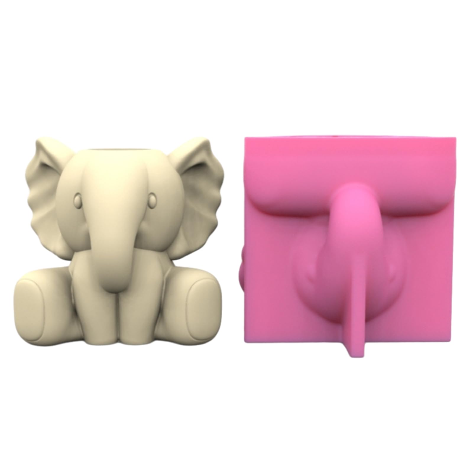 Moule silicone éléphant pour pot de fleurs et porte-crayon