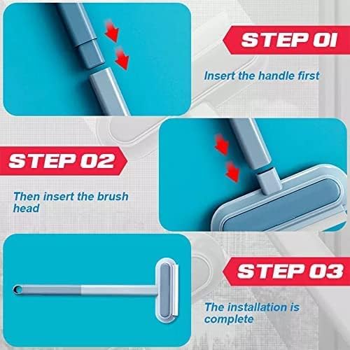GLITZEN 5 in 1 Multifunction Window Cleaner, Glass Cleaning Brush & Wiper Double-Sided Window Cleaner Detachable Window Mesh Cleaner for Mesh Screen,Dust,Stain Cleaning Wiper Long 4