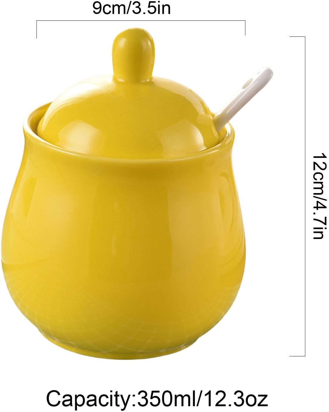 Sugar Bowl,Seasoning Canister, Sugar Bowl with Lid and Milk Jug, Creamer and Sugar Sets,Milk Jug and Sugar Pot,Decoration for Kitchen-Red-Sugar Bowl,Yellow-Sugar Bowl