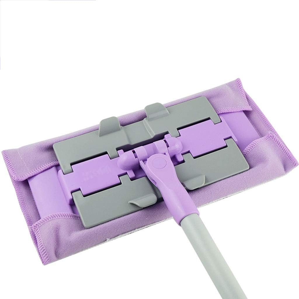 HASMI Microfiber Mop with Telescopic Handle for Hardwood, Laminate, Tile Floor Cleaning - Purple, Fiber Cloth Head