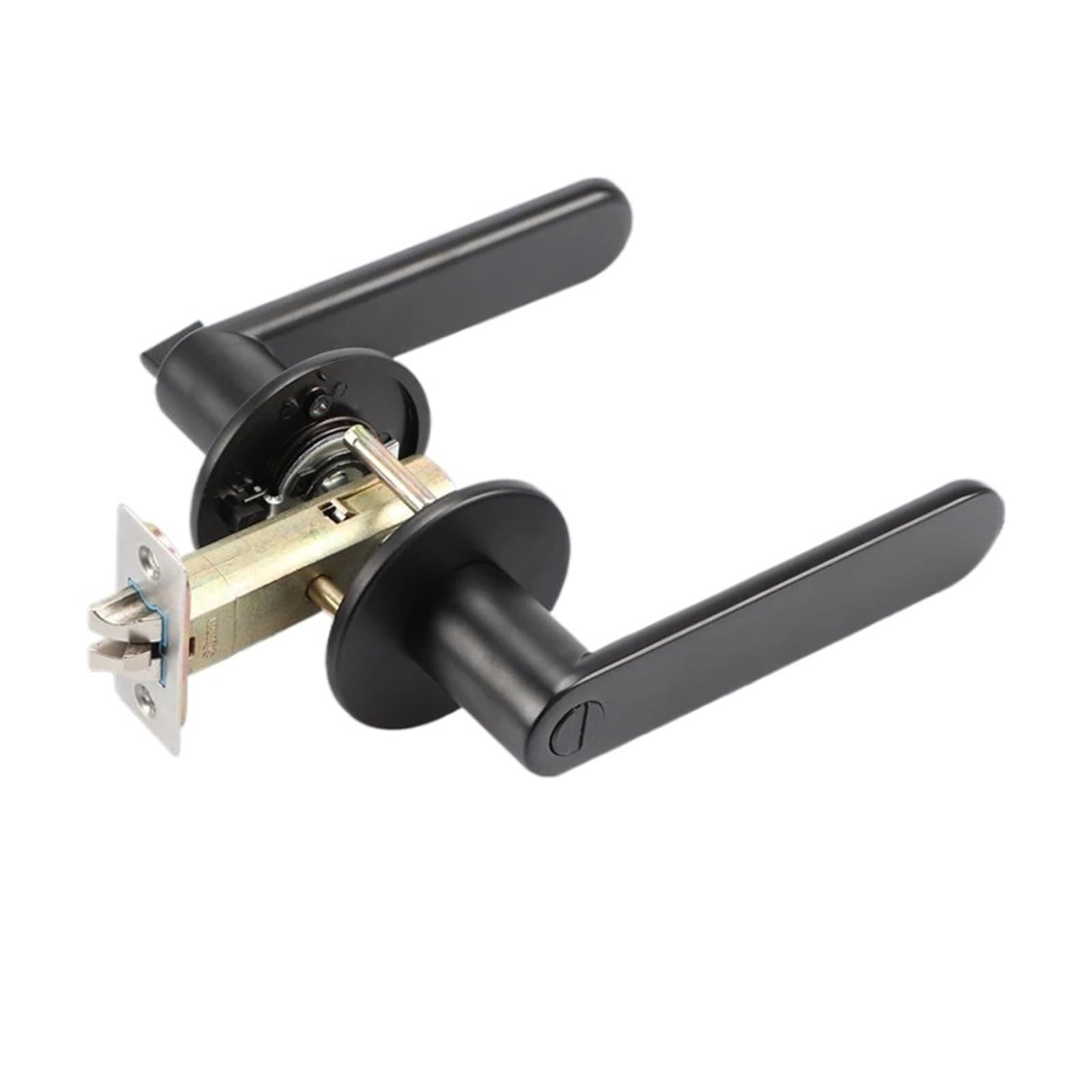 Sjloynwq Black Withoutkey Door Handle Lock With Key Zinc Alloy Cylinder For Bathroom