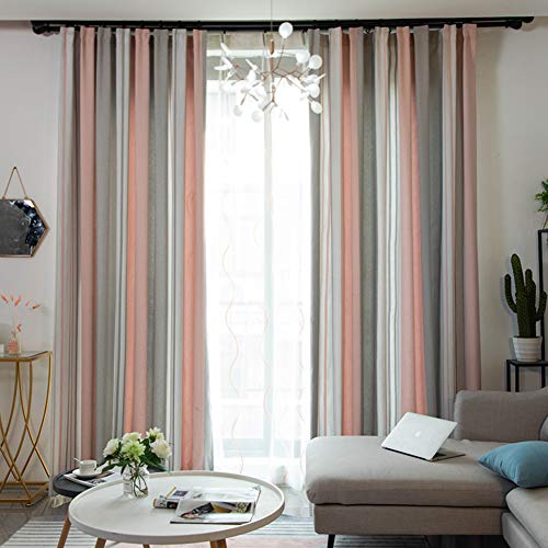 Super Thick Blackout Cortinas Plisado Arriba Vertical Rayas Tratamiento De Ventanas para...