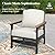 HERA'S HOUSE HDPE Patio Furniture Set, 4-Piece Outdoor Wicker Conversation Couch Set with Thick Cushion, All-Weather Patio Sofa Set for Backyard Garden Deck, Wood Grain Coffee Table