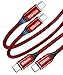 USB C to USB C Cable 3A 3-Pack (3.3ft+6.6ft+10ft),AkoaDa USB Type C Fast Charger Cable Nylon Braided Cord Compatible Google Pixel/Pixel 2 3 XL,Nexus 6P 5X,Galaxy s8 s9 S10 Plus (Red)