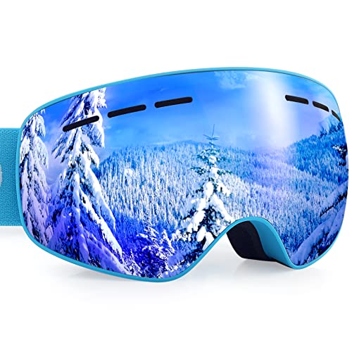 Image of Ski Goggles Anti Fog UV Protection Double Layer Spherical Lens Snow Snowboard Goggles for Women Men Youth
