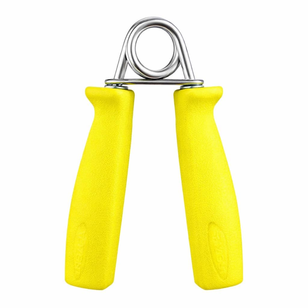 Hand Grip Strengthener | Forearm Exerciser Grip Trainer | Foam Handle Finger Strengthener for Wrist, Hand, Forearm & Finger Exercise | Gym, Fitness, Rehabilitation & Sports (Yellow, 1 Pc)-image-43