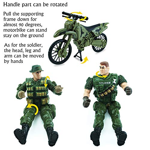 CORPER TOYS Army Men Military Soldier Army Playset Action Figure Models Kit with Accessories Gifts for Kids Boys Girls Children - Thumbnail 2