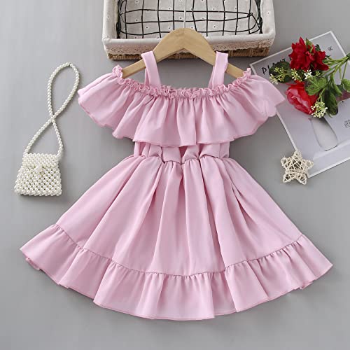 VINUOKER Toddler Girls Princess Party Dress Little Girl Summer Dress Off-Shoulder Suspender Sundress2