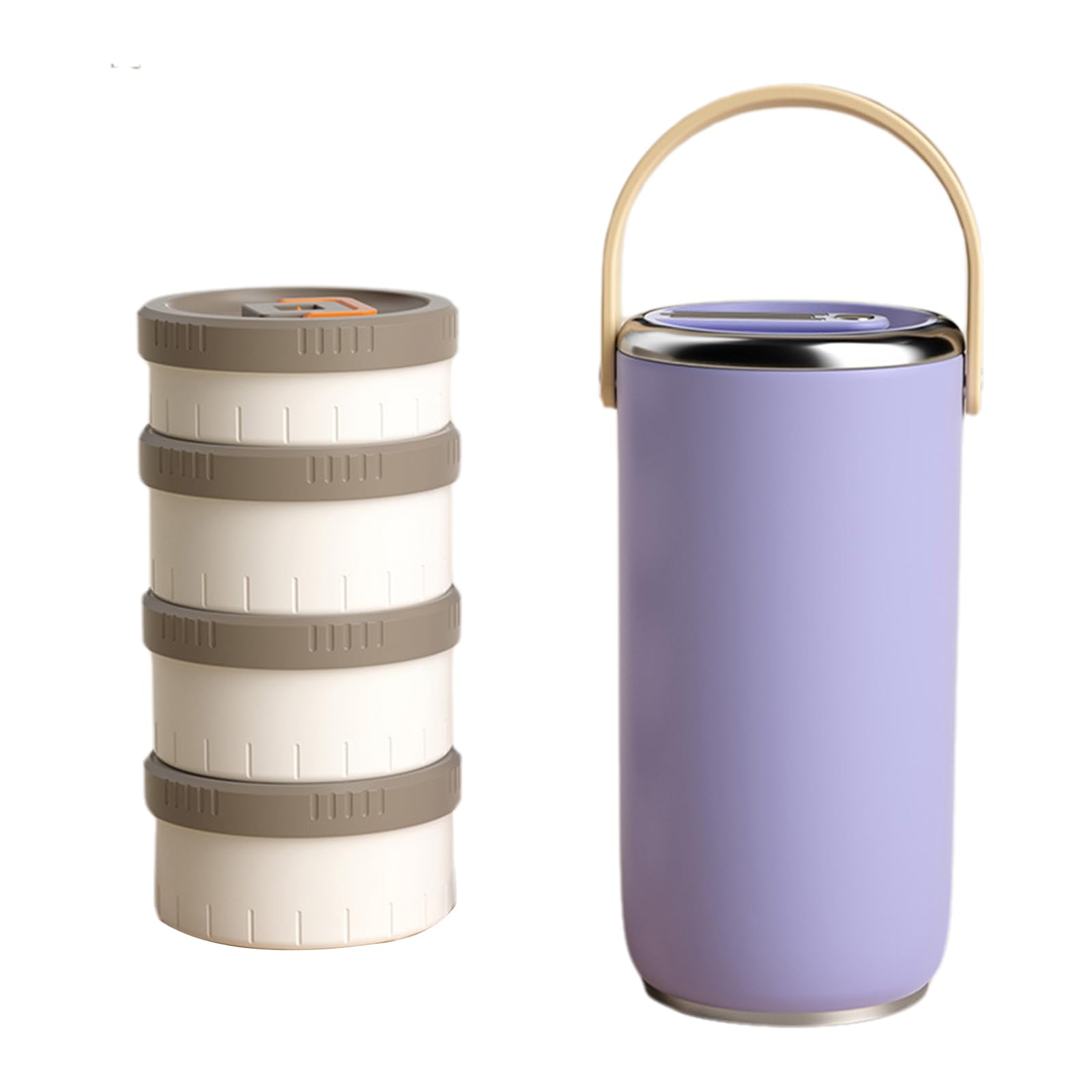 Nucelit Leak Proof Stainless Steel Insulated Stackable Lunch Box for Use Microwave Safe Vacuum Insulation Food Jar Stackable Bentos Lunch Box