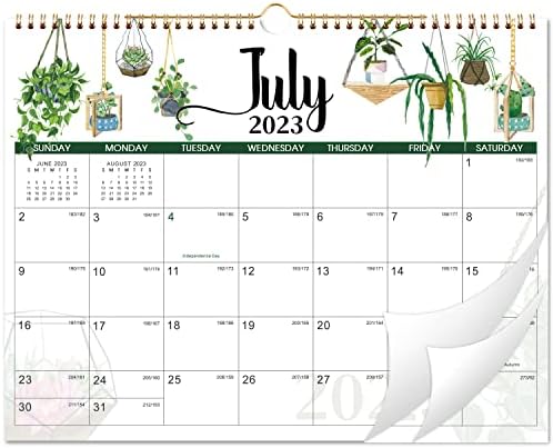 2023-2024 Calendar - Wall Calendar 2023-2024, 18 Months Wall Calendar from JUL 2023 - DEC 2024, 14.8'' x 11.6'', Golden Twin-Wire Binding, Hanging Hook, Julian Dates, Holiday Reminder, Large Ruled Blocks, Premium Thick Paper, Perfect Time Organizer