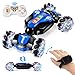 Aiqi Remote Control Car,2.4GHz 4WD Gesture Sensing RC Stunt Car with Cool Music and Light,Double-Sided Rotating 360Â° Flips Car Toy,RC Cars for 6-12 Boys Birthday Giftsï¼ˆBlueï¼‰