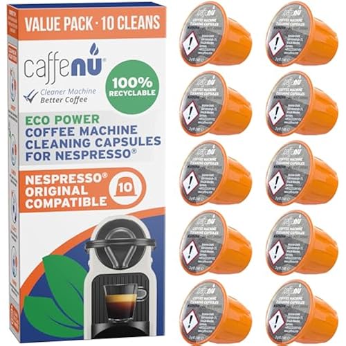 Caffenu 10-Pack Nespresso Original Compatible Cleaning Pods, 10 Capsules