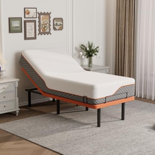 ESHINE Twin XL Adjustable Bed Frame with Mattress