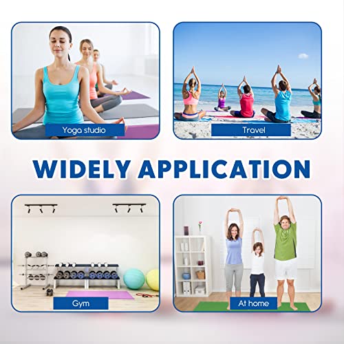 Tudomro 10 Pack Yoga Mat Towel With Corner Pockets Non Slip Yoga Towel Sweat Absorbent Microfiber Blankets With Travel Bags Long Skidless Mat Cover For Hot Yoga Workout Fitness, 73" X 26", 5 Colors #TOP5