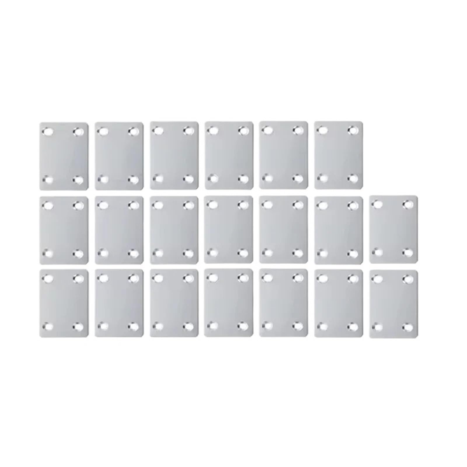 Zihdke 20Sets 10/20Pcs Stainless Steel Fixing Corner Brackets Silver 4 Hole Metal Flat Repairing Plate With Screws Portable Wooden Furniture Fasteners For Repairing(20Sets)