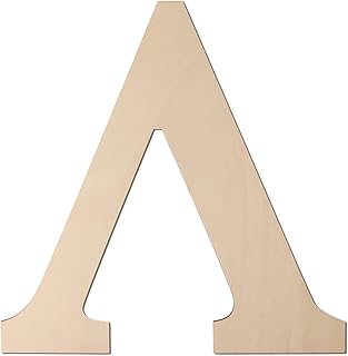 Large Wooden Greek Letters 12 Inch Unfinished Greek Wooden Letters ∧ Lambda Wood Alphabet Letters for Wall Decor DIY Crafts Sorority Fraternity Party Decoration Birthday Gift Nursery Home Wall Art