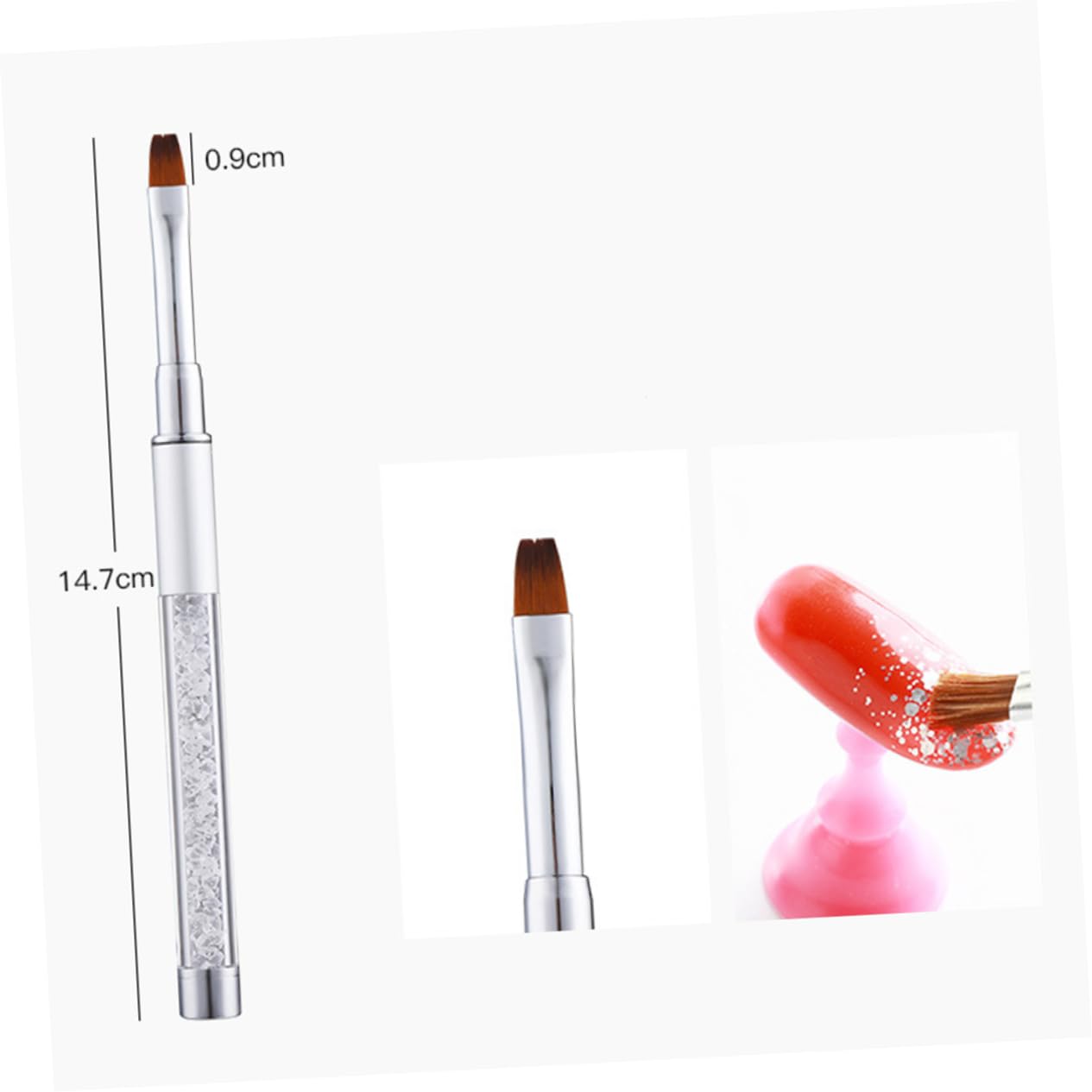 Healeved 10piezas Pinceles De Manicura Acrílicos Mango De Kit Para Arte De Uñas Para Uso Profesional y Casa Incluye Pincel De Punteado