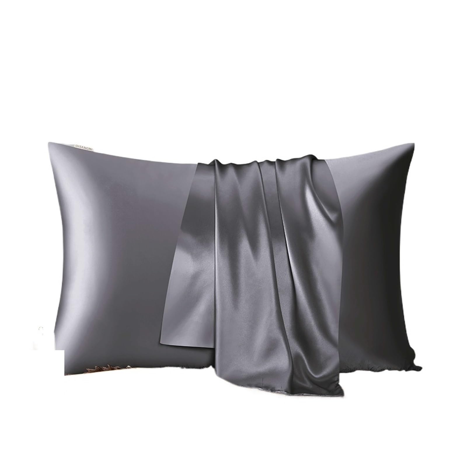 Silk Pillowcase Mulberry Silk Pillowcase For Hair And Skin Invisible Zipper Design(Dark Gray,50x75cm)