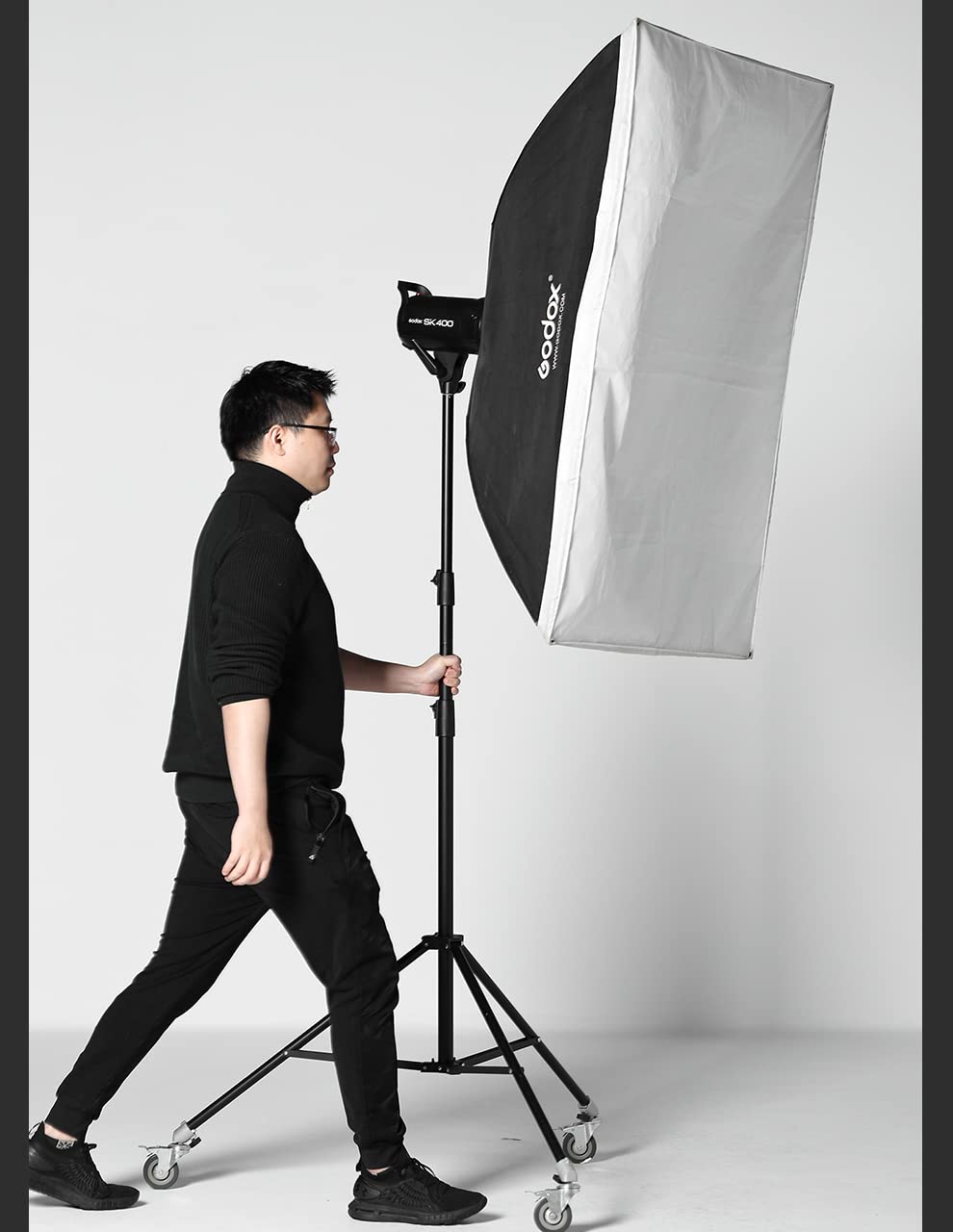 AMBITFUL 3 X Light Stand Wheels Install Diameter of 22 mm Adjustable 360° with Locking Function Light Stand Wheels for Photo Video Studio Shooting
