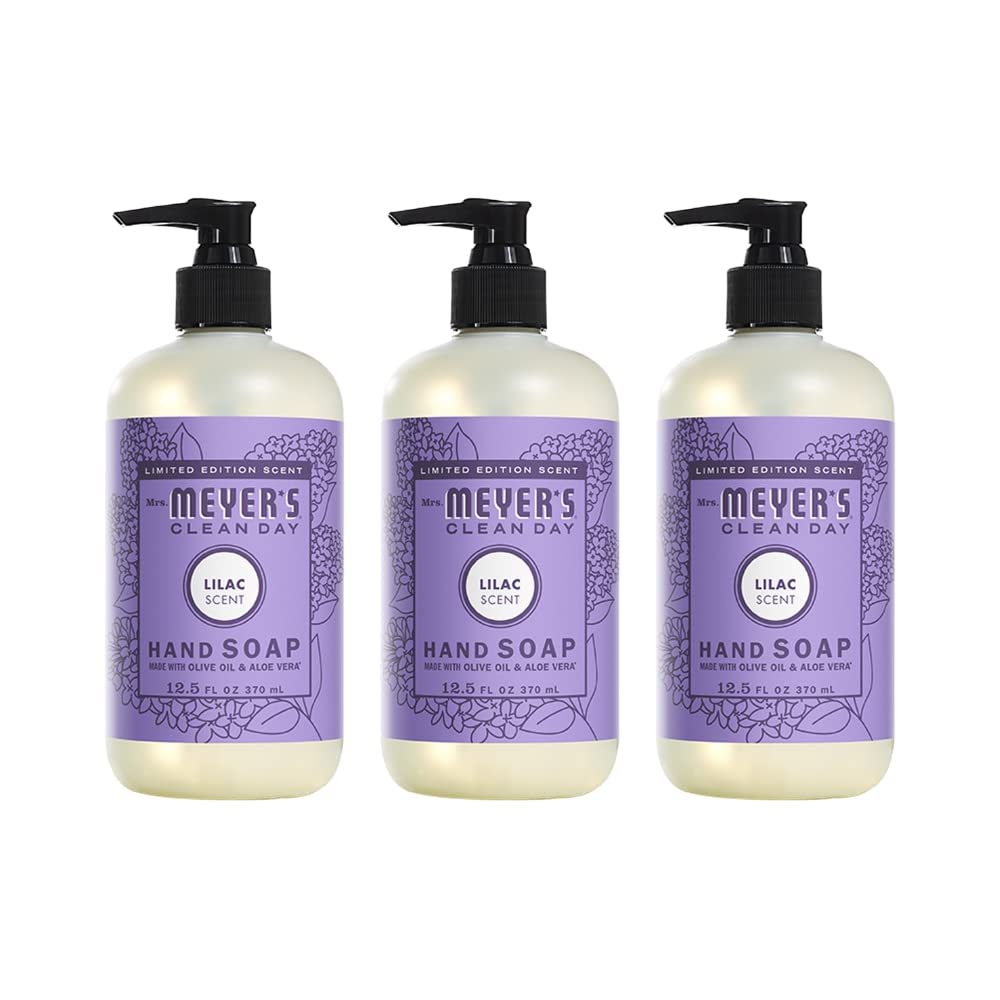 Mrs. MEYER\'S CLEAN DAY Lilac Liquid Hand Soap 12.5 Fl Oz (Pack of 3)