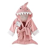 Baby Aspen Baby Girls' Hooded Shark Robe - Let the Fin Begin - Pink- 0-9 Months