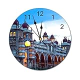 Higoss Küchenwanduhr – Heimdekoration Wanduhren geräuschlos nicht tickend, moderne natürliche Landschaft, 25,4 cm für Schlafzimmer Büro – Mysuru, Karnataka, Indien