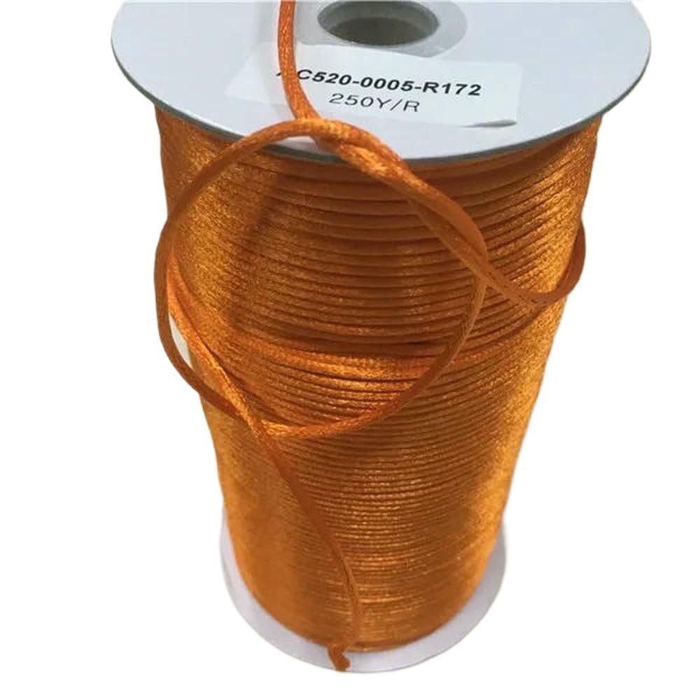 Sznurki do koralików, Pleciony sznurek do makramy 2mm wielokolorowy 10-225m(Orange 172,225meters whole roll)