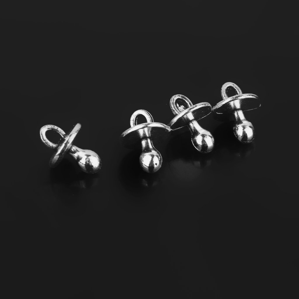 Gazechimp 25pcs Pendentif Sucette Bébé en Alliage Argent Breloques pour Bijoux Artisanat Bricolage DIY