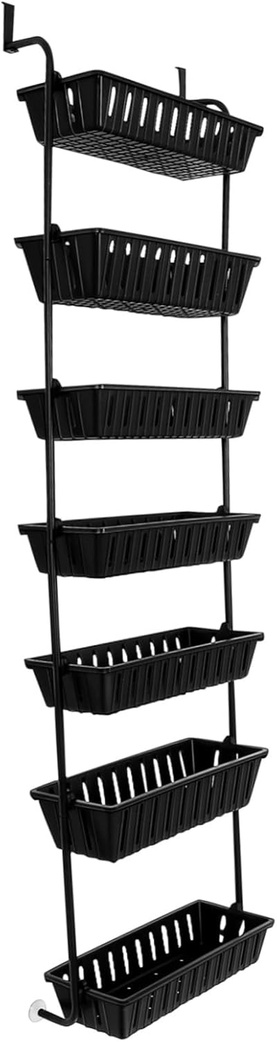 Over Door Pantry Organizer Hanging Storage Rack for Kitchen and Bathroom Space Saving Door Shelf with Versatile Storage Baskets Sturdy Construction for Easy Access