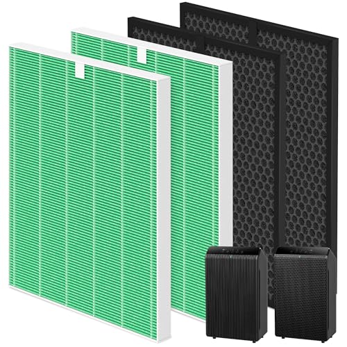 Image of 5510 Toxin Absorber Replacement Filter for Winix 5510 and 5520 Air Purifi-er, Filter Q Replacement Combo Pack Includes: 2 Main Filters & 2 Carbon Filter, Green