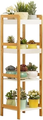 JvFbjLF Plant Stand Square Bamboo Plant Stand Pot Stand Display Pot Stand Indoor Decorative Garden Stand Flower Stand(4 Tier)