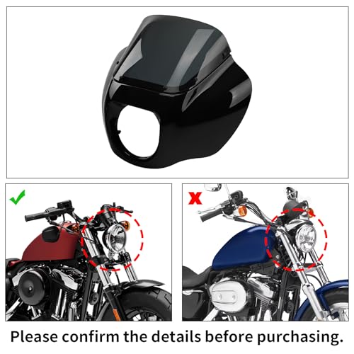 Image of TCMT Front Headlight Quarter Fairing Windshield Fit For Harley Softail Low Rider FXLR S FXLRS 2018-2025 Street Bob FXBB FXBBS 2018-2025 Softail Standard FXST 2020-2024