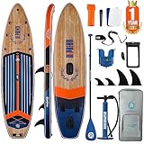 Niphean Inflatable Stand Up Paddle Board with Balanced Wing Design and Durable SUP Accessories, 11’ Stable Inflatable Paddle Boards for Adults & Youth of All Skill Levels