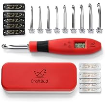 Craftbud Counting Crochet Hook Set Digital - Crochet Counter Stitch and Row, Digital Crochet Hooks with Counter, Crochet Needles for Crocheting, Lighted Crochet Hook Set with 9 Changeable Hooks