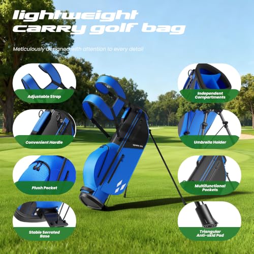 Image of 5 /6 /7 Pieces Kids Golf Clubs Set - Youth Golf Clubs Junior Set Ages 3-14 Includes Stand Bag, 1# Driver, 5# Hybrid, 7#, PW# Irons and Putter Right /Left Hand for Boys Girls