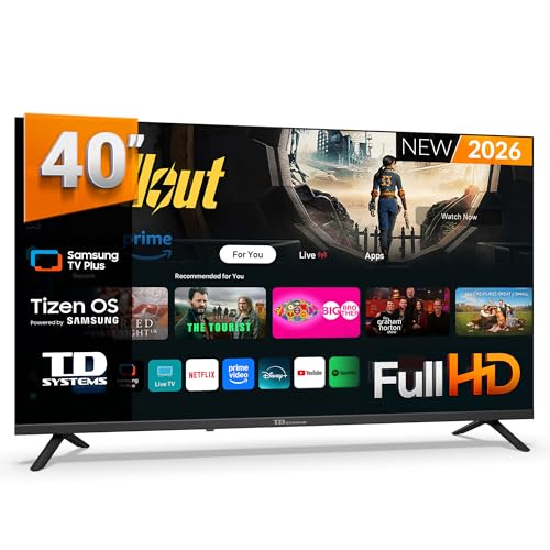 TD Systems - Smart TV 40 Pouces Full HD avec Tizen OS 8.0 Powered by Samsung, Télévision HDR10 avec Syntoniseur Triple, Téléviseurs 2026 | PRIME40C22TIZEN