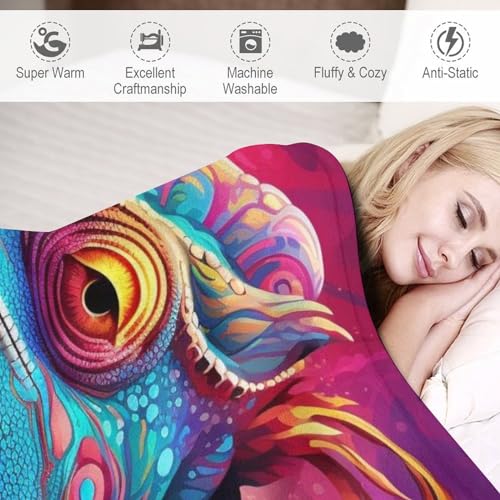 Couverture en Flannel Douce Caméléon pour Lit Moelleux et Chaud - 4