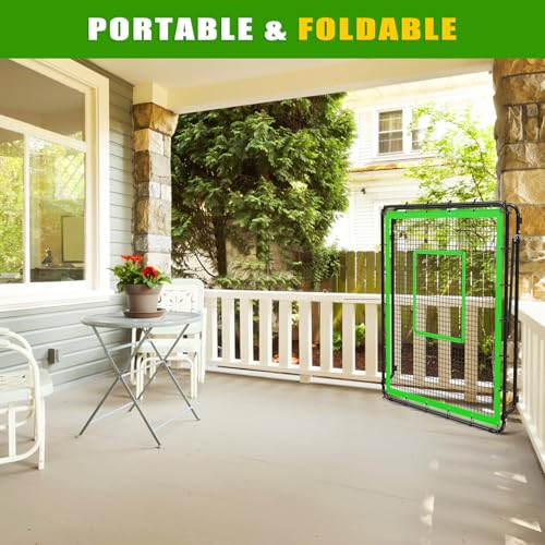 Insaga Baseball Rebounder 137x122 cm, 10 Winkel, schweres Rückprallnetz für Baseball/Softball-Training: Bodenbälle, Line Drives, Flugbälle (Einzelspieler)