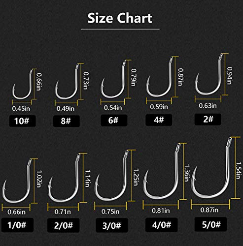 Dyxssm 150pcs/lot Circle Fishing Hooks Extra Strength Octopus Barb Fishing Hook with Offset Ponit (2/0# (150pcs))