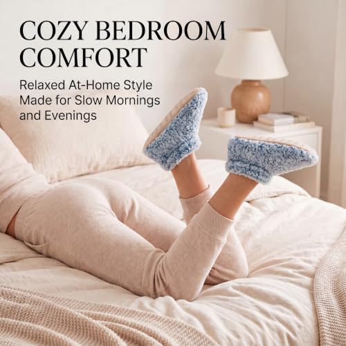 Image of Cozylook Fuzzy Slippers for Women Indoor Soft Sole Slipper Socks | Warm plush feel, non slip grippers, easy step-in, flexible bottom, bedroom and home wear