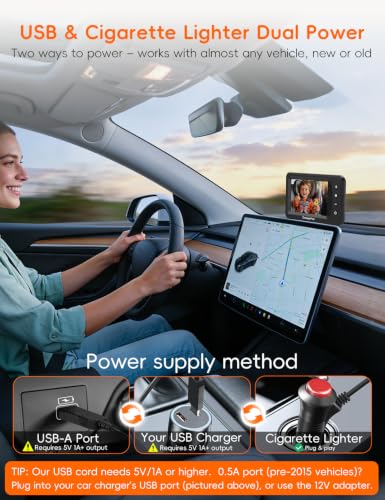 Image of Baby Car Camera USB with No.1 Clarity, 5'' HD 1080P IPS Baby Car Monitor with 3X Zoom, Backseat /Carseat /Rear Seat Camera with Ultra Night Vision, Easy No-Damage Install, S100P(5inch Black)