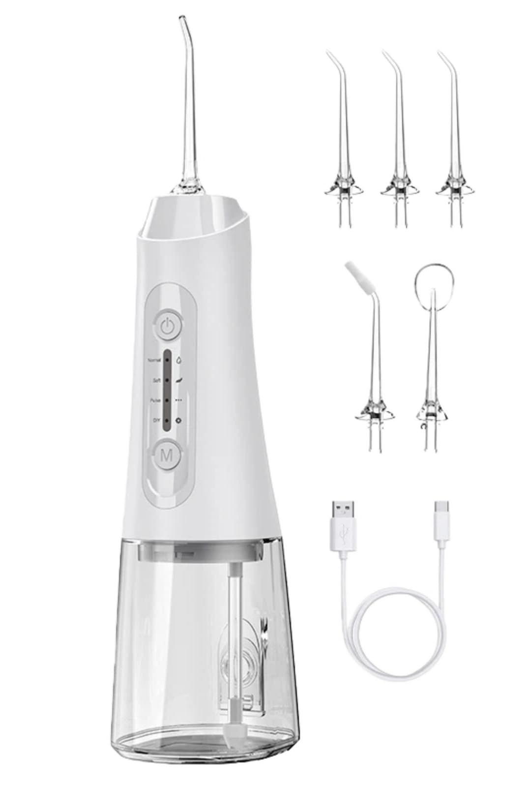 Idropulsore elettrico portatile, ricaricabile tramite USB, irrigatore orale di grande capacità, per la cura dentale domestica