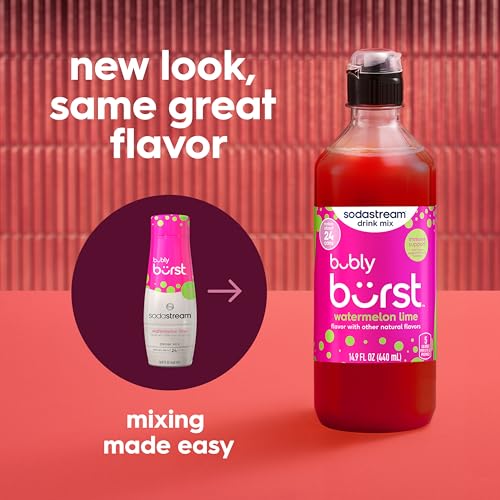 Image of Sodastream Bubly Burst Watermelon Lime New Pour Bottle 14.9 FL OZ (Pack of 4)