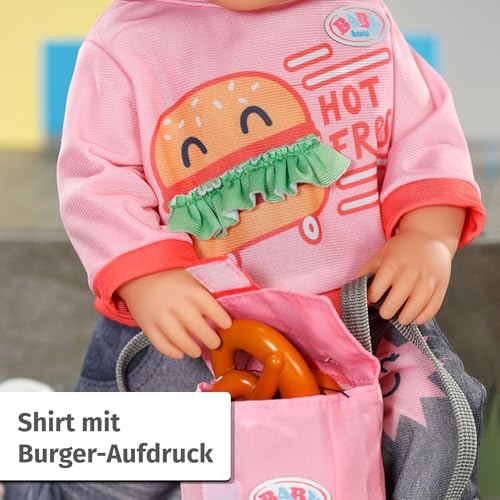 Baby Born Snack Shop Outfit 43cm, Outfit mit Cap, Schuhen und Rucksack für 43cm Puppen, 835944 Zapf Creation